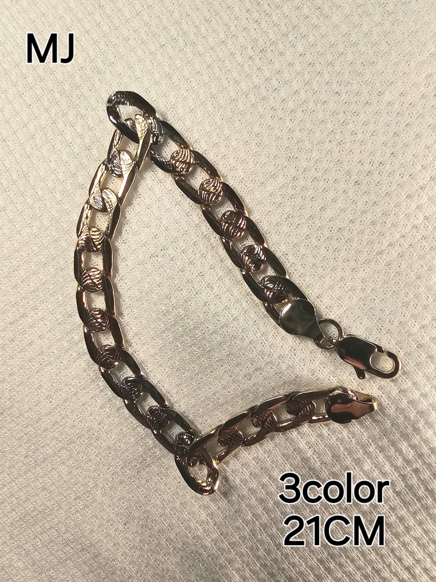 Bracelet  Figaro Slave Diamond Star Plate 18K Laminated Gold