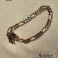 Bracelet  Figaro Slave Diamond Star Plate 18K Laminated Gold
