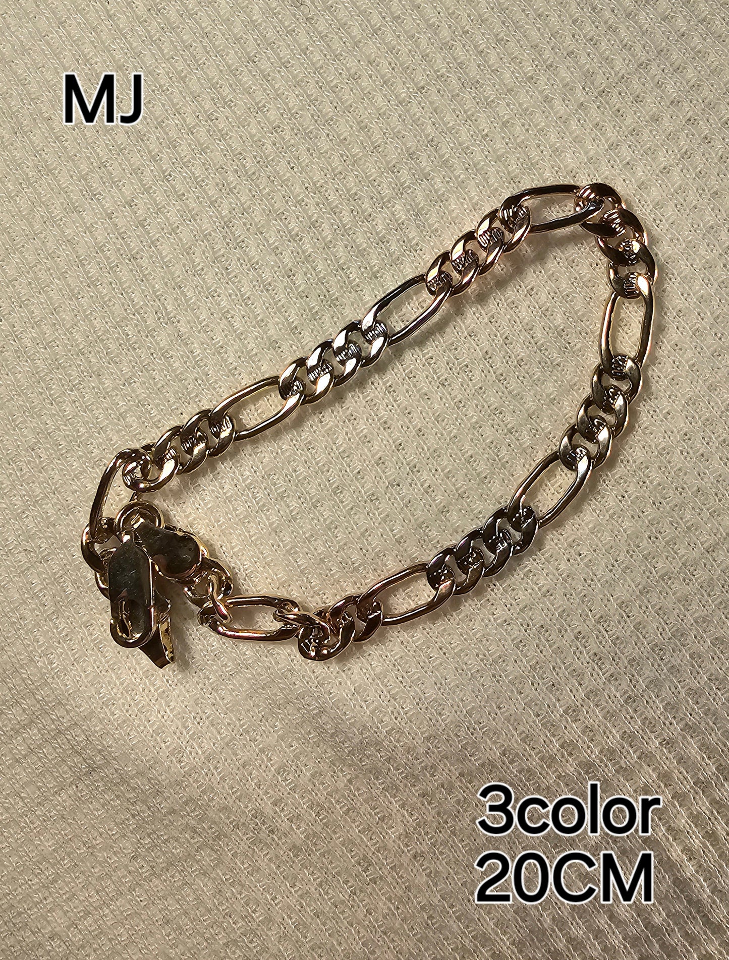 Bracelet  Figaro Slave Diamond Star Plate 18K Laminated Gold