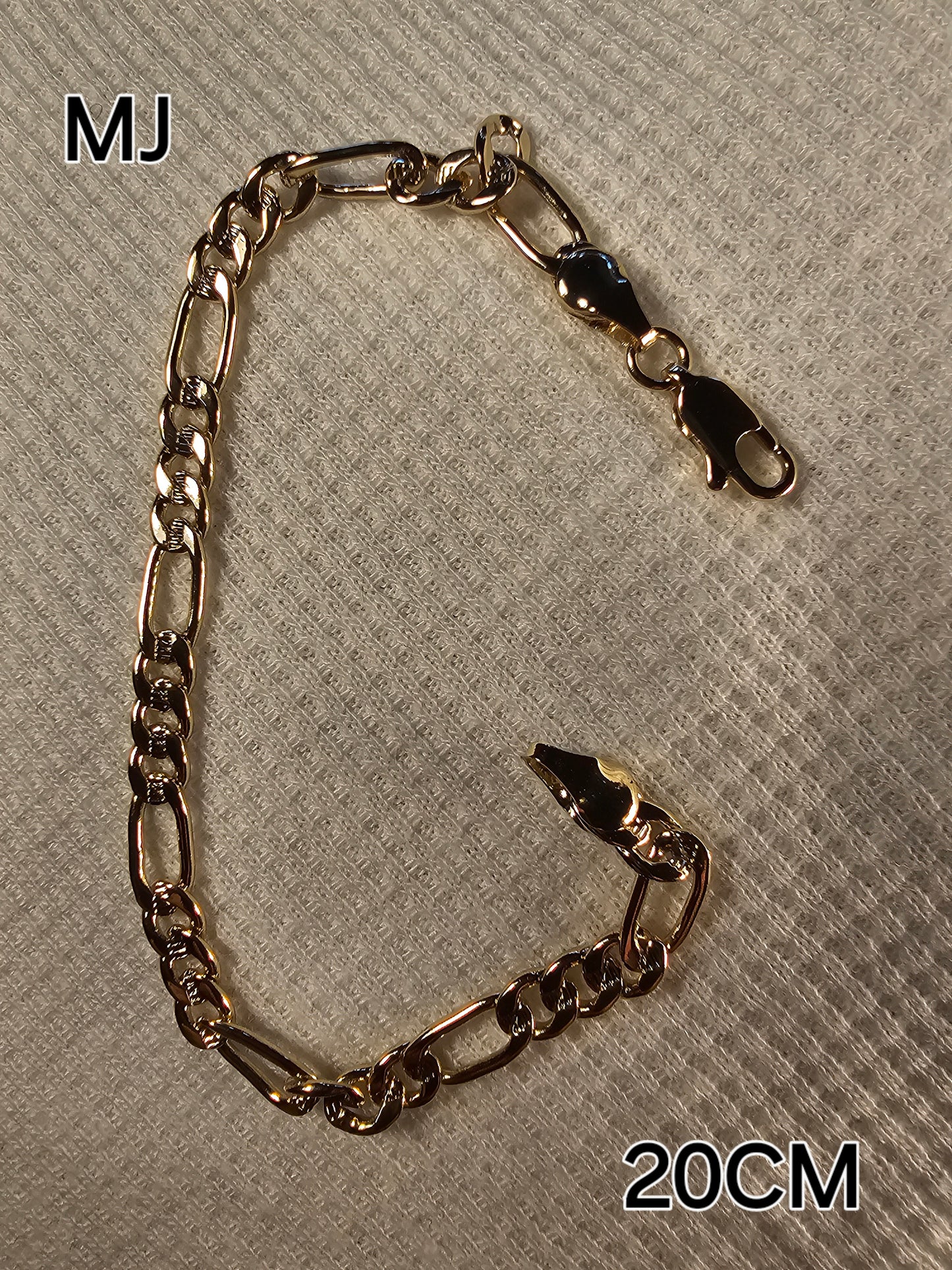 Bracelet  Figaro Slave Diamond Star Plate 18K Laminated Gold