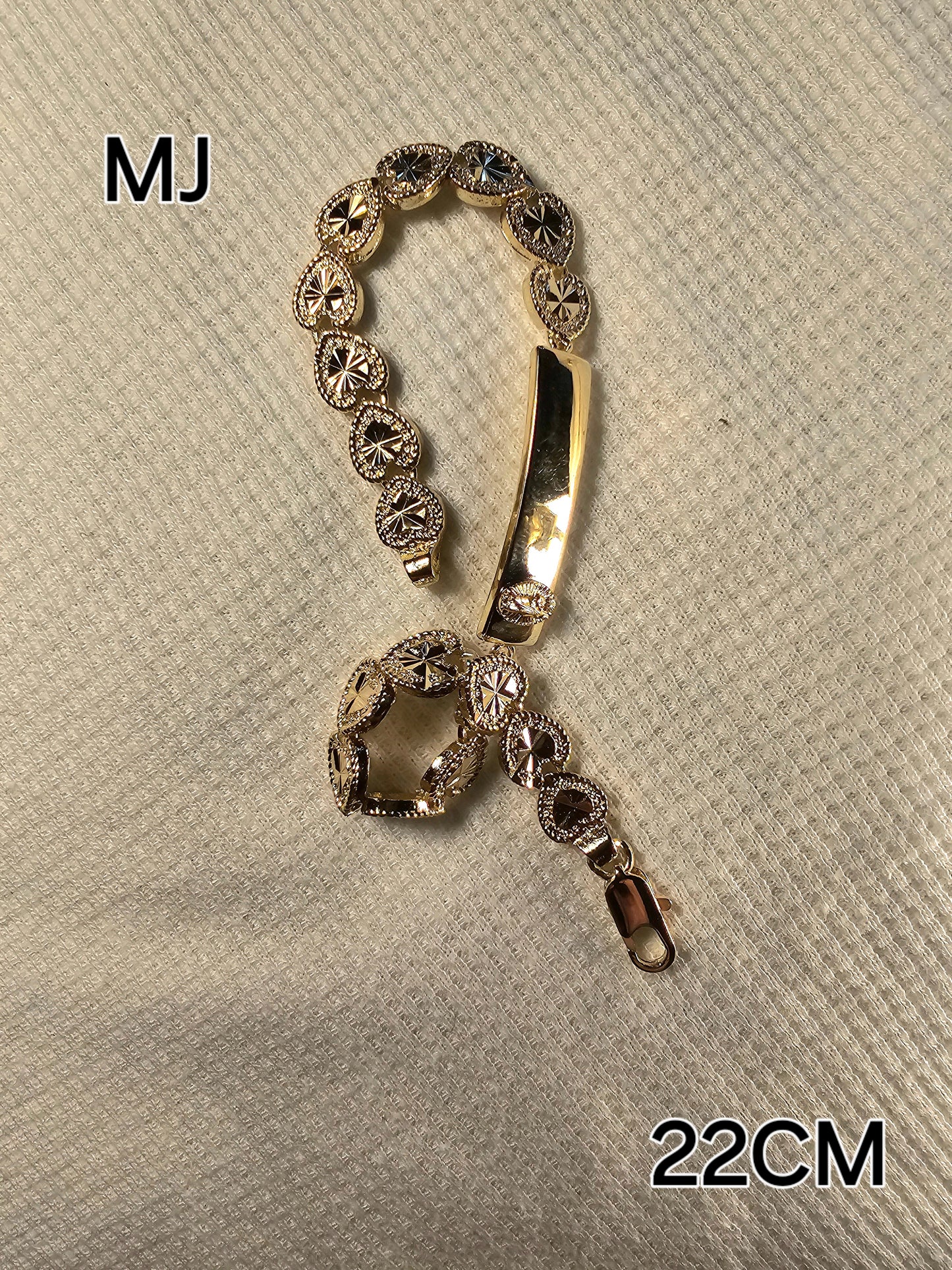 Bracelet  Figaro Slave Diamond Star Plate 18K Laminated Gold