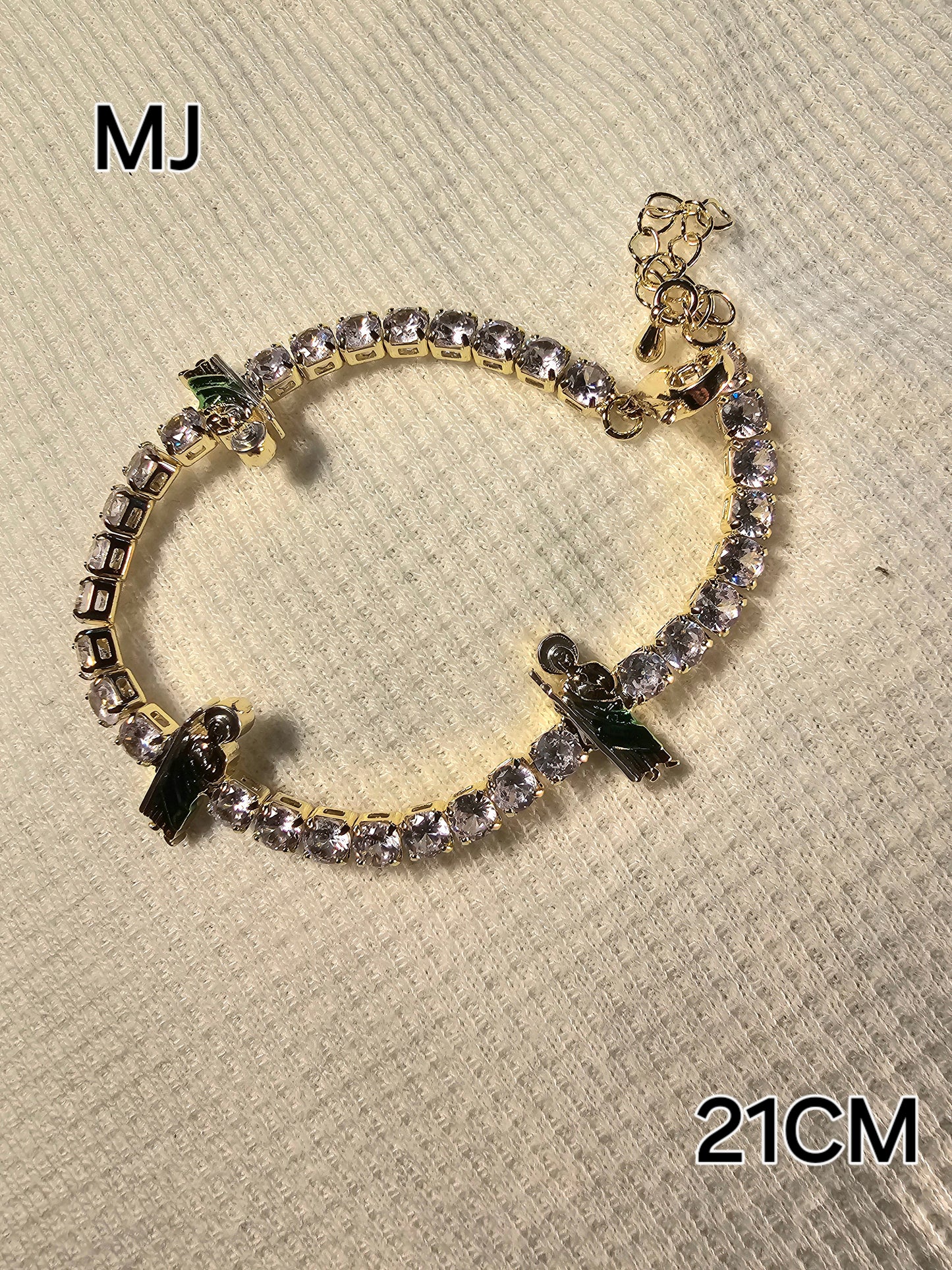 Bracelet  Figaro Slave Diamond Star Plate 18K Laminated Gold