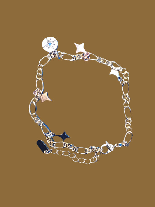 PULSERA DAMA 8" EN 6 DIFERENTES ESTILOS BAñADA EN ORO DE 14K