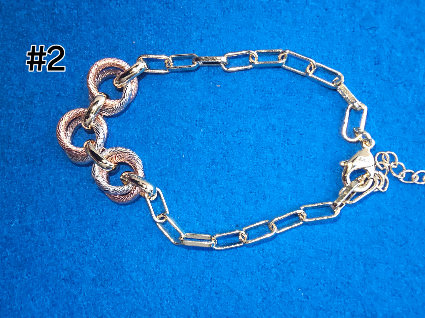 PULSERA DAMA 8" EN 6 DIFERENTES ESTILOS BAñADA EN ORO DE 14K