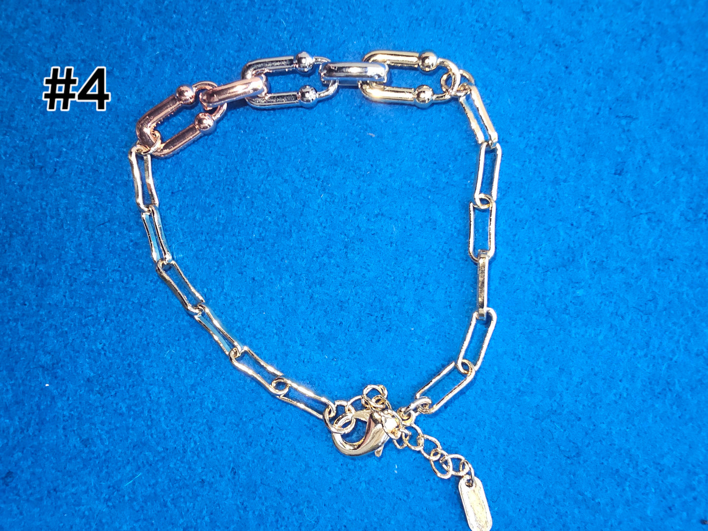 PULSERA DAMA 8" EN 6 DIFERENTES ESTILOS BAñADA EN ORO DE 14K