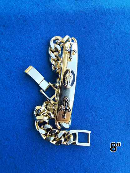PULSERA UNISEX 8IN BAñADO EN ORO DE 14K EN 6 DIFFERNT STYLES