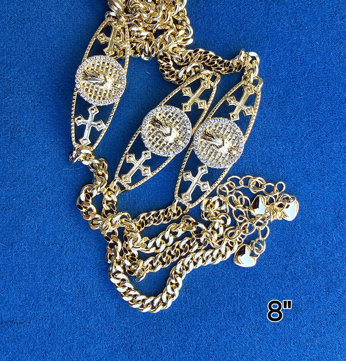 PULSERA UNISEX 8IN BAñADO EN ORO DE 14K EN 6 DIFFERNT STYLES
