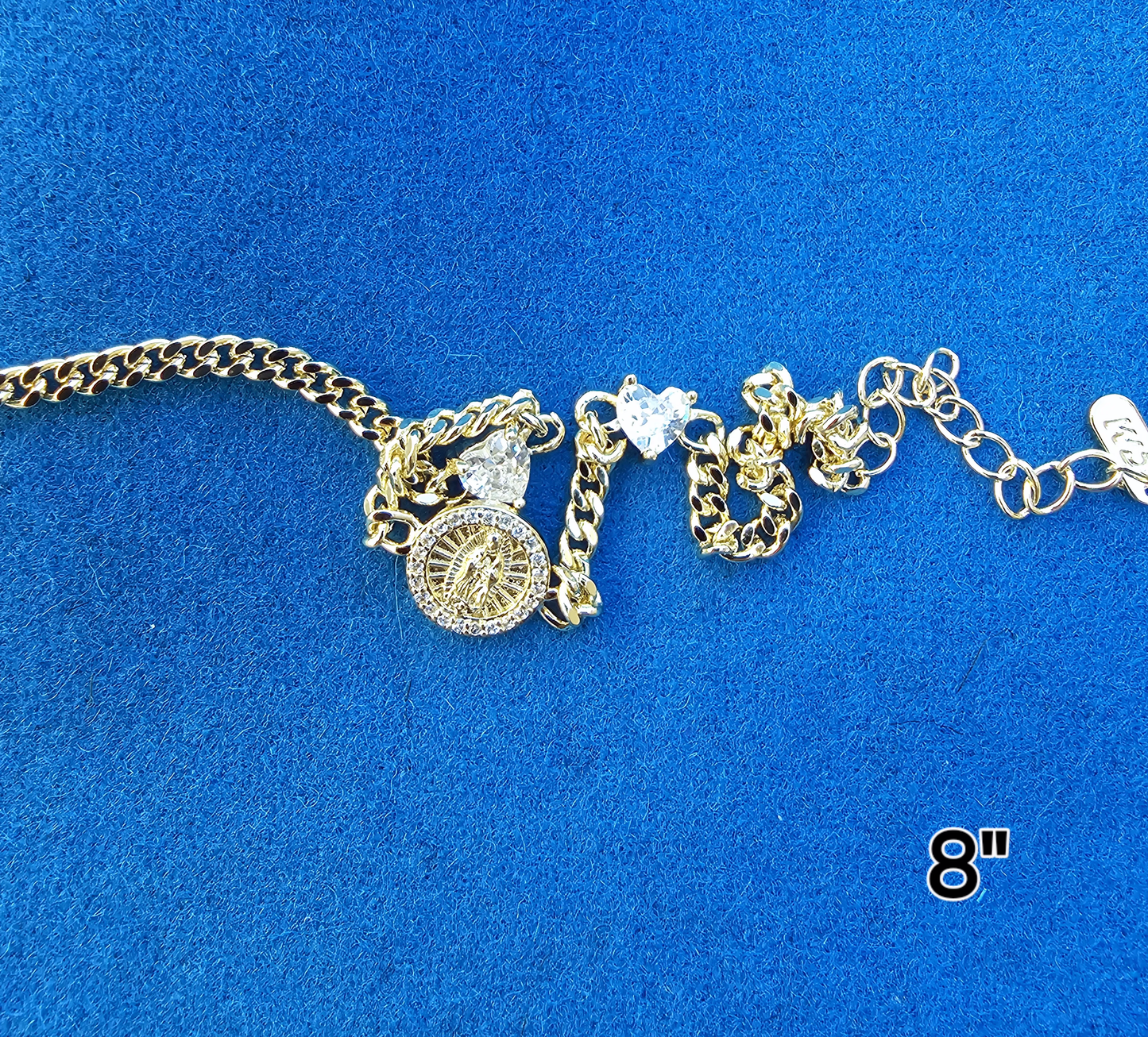PULSERA UNISEX 8IN BAñADO EN ORO DE 14K EN 6 DIFFERNT STYLES