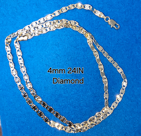 24IN 4MM DIAMOND CUT 14K LAMINATED GOLD CHAIN