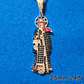 CADENA DE 3.5 MM Y 24 PULGADAS  ESTILO DIAMANTE CORTADO Y DIJE DE LA SANTA MUERTE DISPONIBLE EN 4 DIFERENTES COLORES Y AMBOS BA164ADOS EN ORO DE 14K