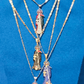 CADENA DE 3.5 MM Y 24 PULGADAS  ESTILO DIAMANTE CORTADO Y DIJE DE LA SANTA MUERTE DISPONIBLE EN 4 DIFERENTES COLORES Y AMBOS BA164ADOS EN ORO DE 14K