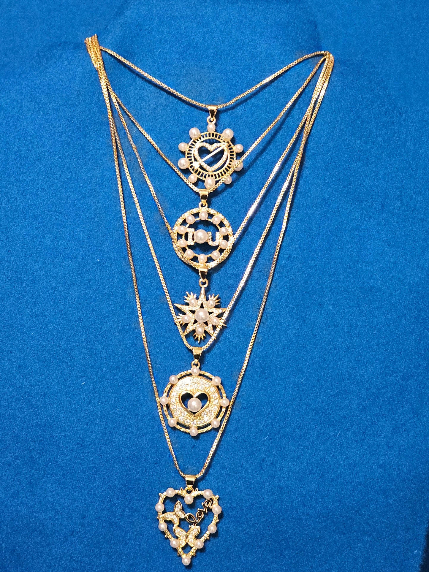 CADENAS DIJE DE MODA PARA DAMA EN 6 DIFERENTES VARIEDAD DE ESTILOS BAñADAS EN ORO DE 18K