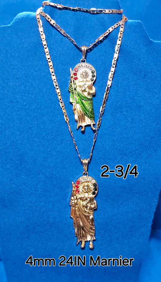 CHAIN SET MARNIER 4MM 24IN/ JUDAS TADEO PENDANT
