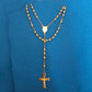 ROSARIO EN 24" BOLITAS GRANDE Y BAñADO EN ORO DE 14K-12360