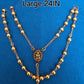 ROSARIO EN 24" BOLITAS GRANDE Y BAñADO EN ORO DE 14K-12360