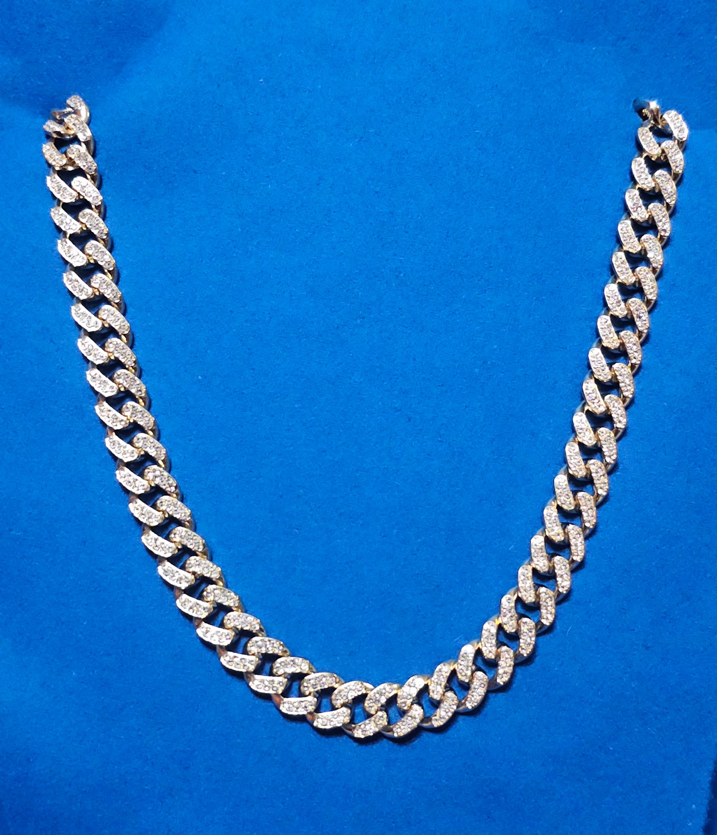 CHAIN MONACO STYLE 15MM 24IN PLATED GOLD