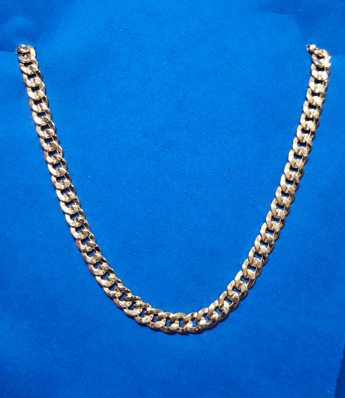 24IN CHAIN MONACO STYLE 8MM 18K LAMINATED GOLD