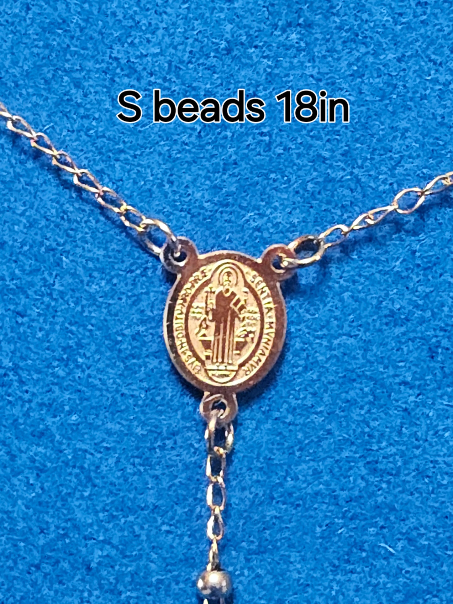 ROSARIO DE BOLITAS PEQUEñAS EN 18" BAñADO EN ORO DE 14K IDEAL PARA PEQUEñOS-12000