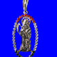 DIJE SANTA MUERTE EN VARIEDAD DE CZ DE COLORES Y BAñADO EN ORO DE 14K Y EN UN TAMAñ DE 2"- 21303