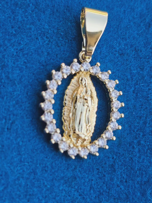 JIJE MESIANO VIRGEN DE GUADALUPE BAñADO EN ORO DE 18K EN VARIEDAD DE ESTILOS