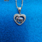CADENA FIGARO DE 3MM Y 18 PULGADAS Y DIJE CORAZON ELEFANTE CON CZ CLARA, AMBOS BAñADAS EN ORO DE 14K #2345